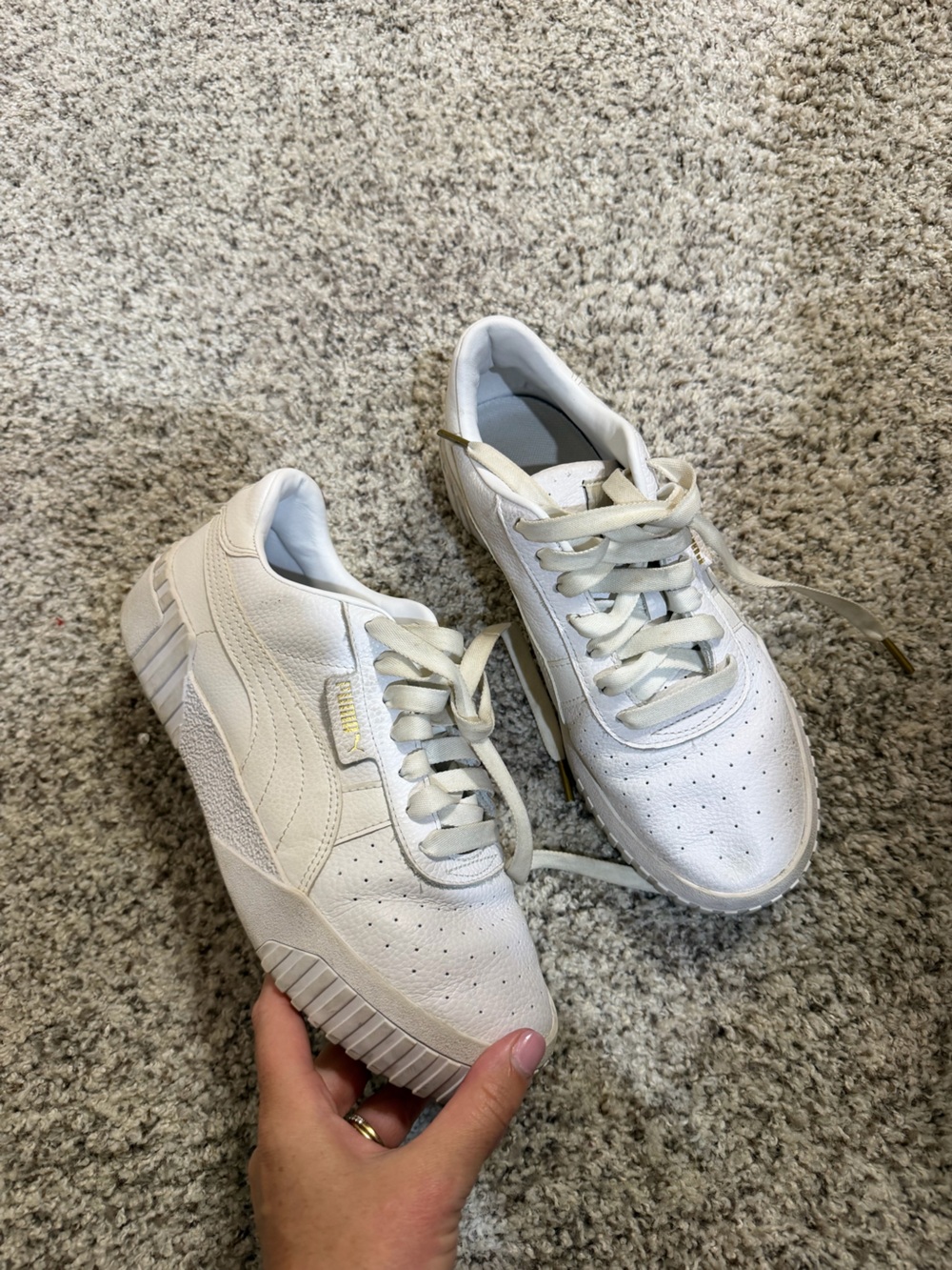 Puma White Leather Sneakers